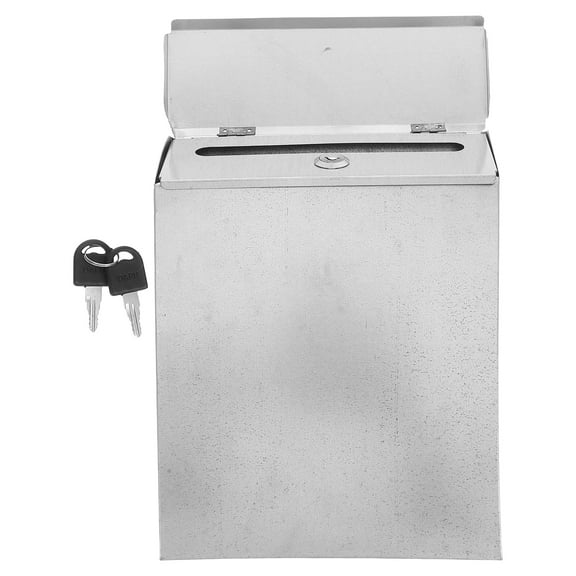 KAKOWELY Wall Mount Mailbox with Lock and Suggestion Box, Rustic Style, Metal, 11.7x8.5x2.6in, Secure Outdoor Use
