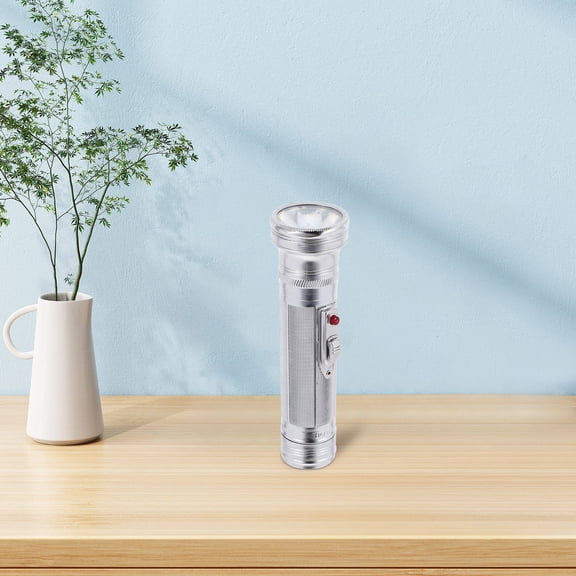 FRCOLOR Vintage Style Handheld Flashlight Retro Metal Camp Light for Home Silver Iron