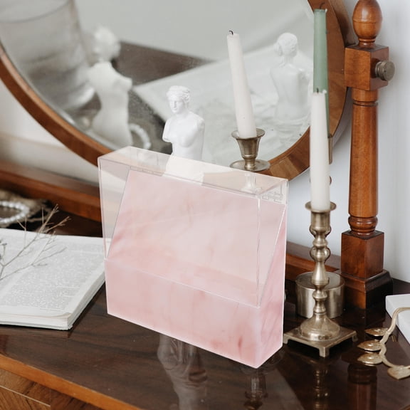 WASHWEPE Eyelash Tweezers Storage Case Pink 1Pcs 6.9X6.3X1.8In