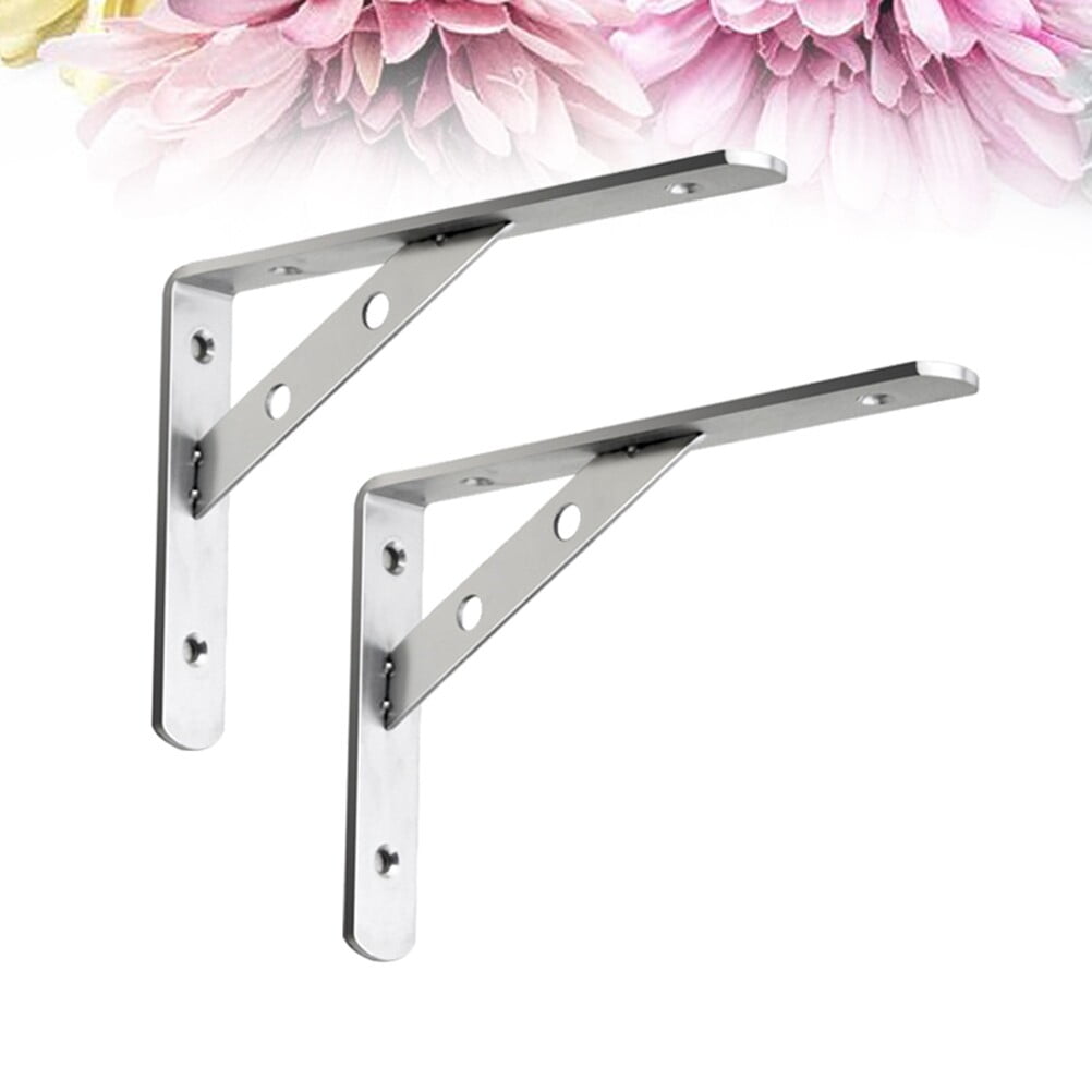 FRCOLOR Wall Shelf Support Brackets in Stainless Steel with Triangular ...