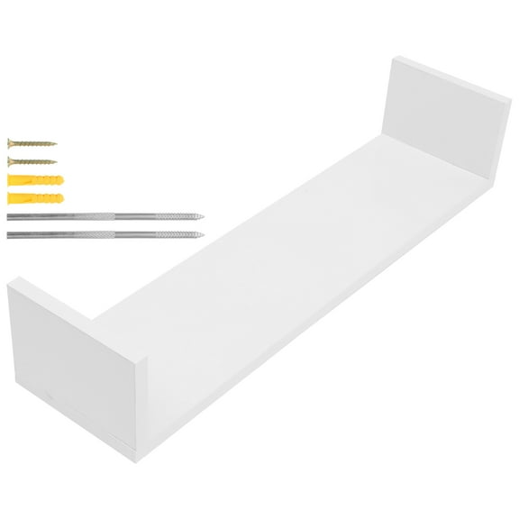 KAKOWELY Floating Wall Shelf White Wood 1Pack for Home Office