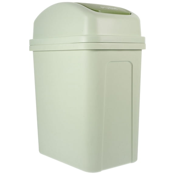 FRCOLOR  Waste Bin Kitchen Plastic Trash Can with Lid Covered Trashcans Office Light Green