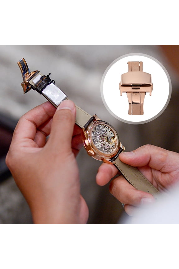 1Pc Golden Watch Band Buckle Stainless Steel Strap Clasp for Watch Repair