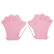 PAMINGONO Swimming Gloves Aquatic Swim Training Gloves Silicone Pink 1 Pair 7.9x7.9in
