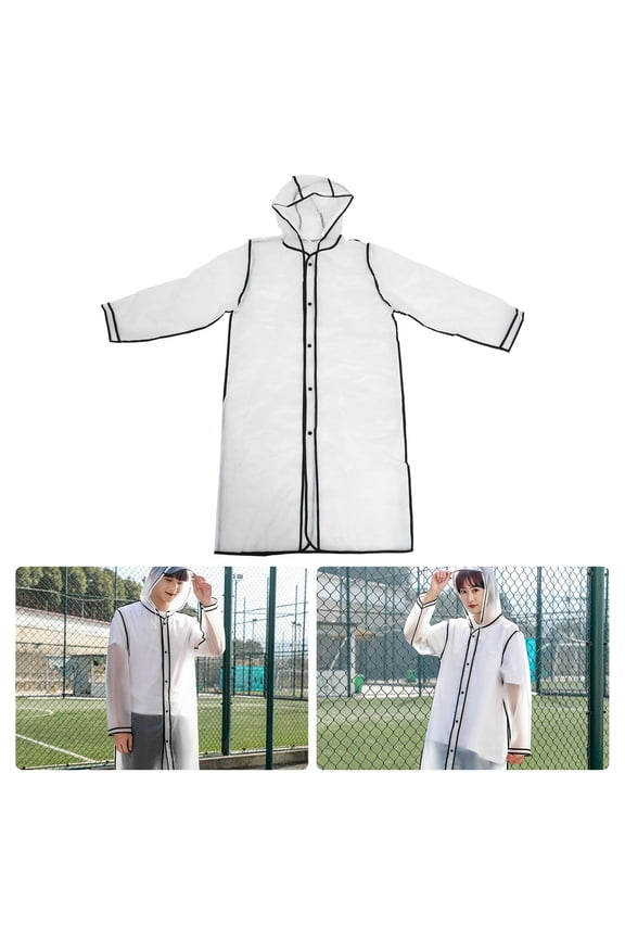 Waterproof Raincoat Women Long Transparent Rain Coat Black 1Pcs Dirt-resistant Camping