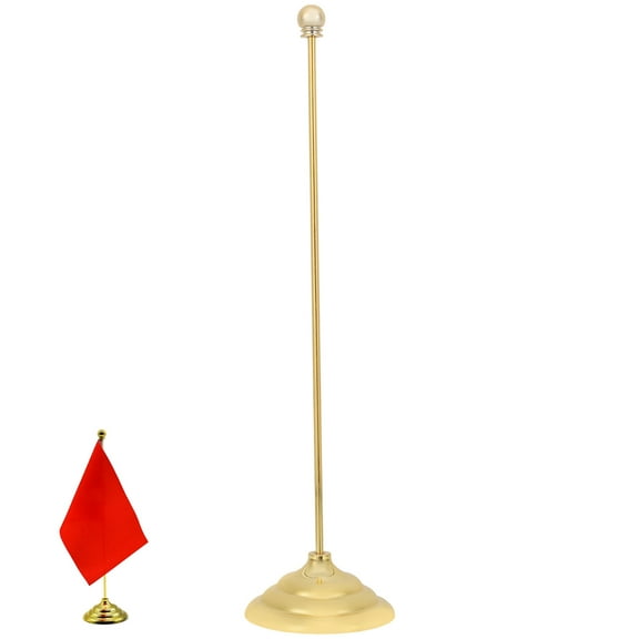 WRISTBIQUE Indoor Flagpole Flag Pole Stand Golden Stainless Steel 1Pack Holding Flags