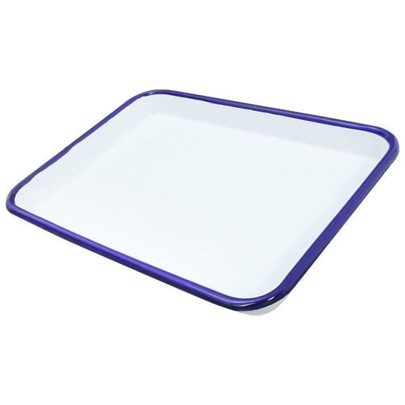 FRCOLOR White Enamel Serving Tray for Kitchen Use and Versatile 12.5 inch