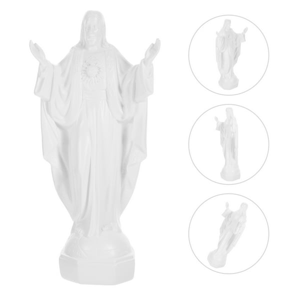 FRCOLOR White Jesus Statue with Exquisite Craftsmanship for Home and Church Decor Resin Material 4.5 Inches
