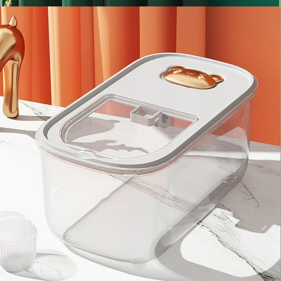 FRCOLOR White Plastic Rice Storage Container for Home Use PET Material Compact Size