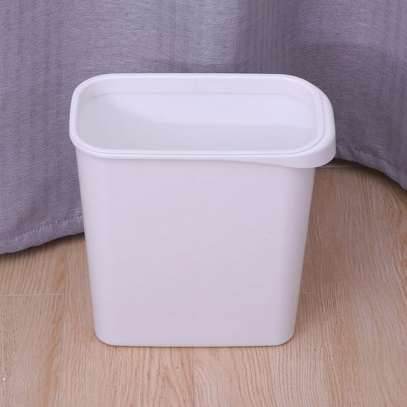 FRCOLOR White Plastic Trash Can for Garbage Use Multifunctional Waste Bin Perfect for Small Spaces 2.5 Gallon