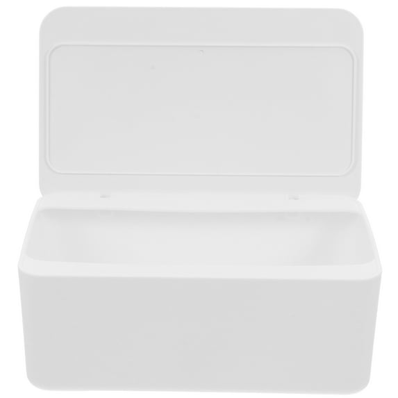 FRCOLOR White Plastic Wipes Dispenser with Lid for Bathroom and Baby Wipes Storage Baby Wipes Container Wipes Case Wipes Storage Case
