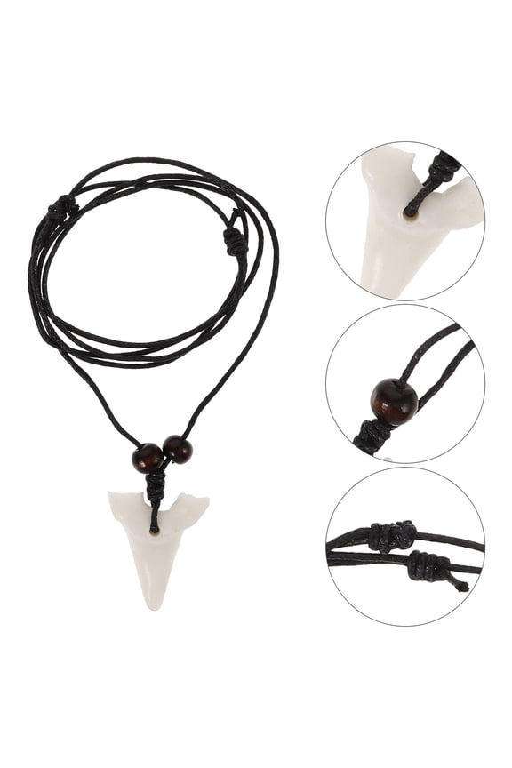White Resin Necklace with Exotic Style Sharks for Decoration Versatile and Durable