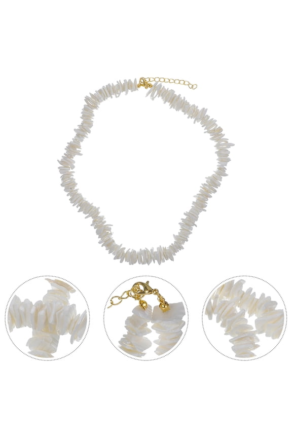 FRCOLOR White Shell DIY Gravel Chain for Crafts and Decorations Perfect for Jewelry Making and Accessories Size 5.5mm