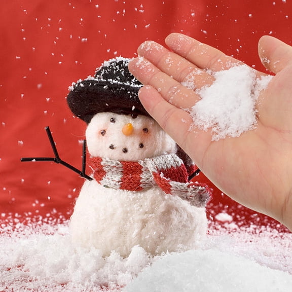 FRCOLOR White Snow Powder for Christmas Decor Safe Plastic Material Adds Realistic Snowy Scene