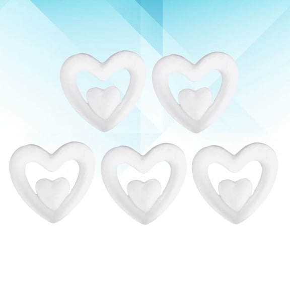 FRCOLOR White heart Shaped Hanging Decorations for Valentines Day Wedding Material Create Romantic Ambience 5 Pieces