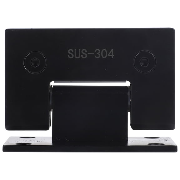 TAILTOSS 1Pc Black Glass Door Clip Stainless Steel Bathroom Door Accessory Anticorrosion Sturdy