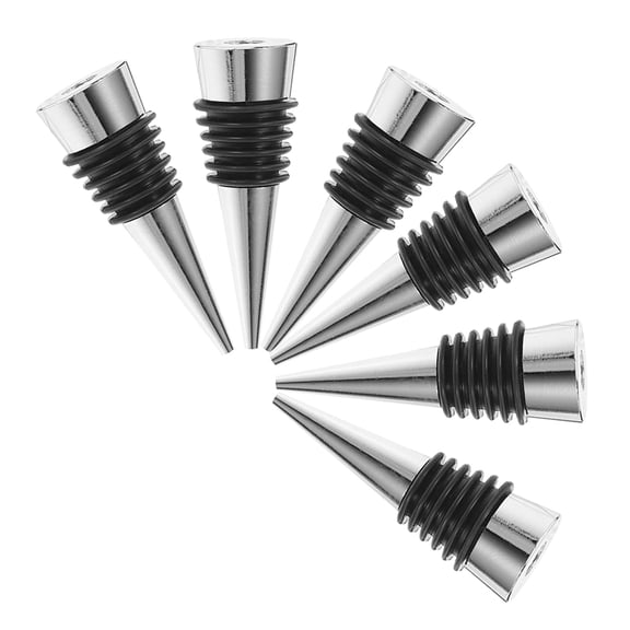KAKOWELY Wine Aerator Tapered Storage Stopper Zinc Alloy 6pcs Seals Wine Bottles For Bar