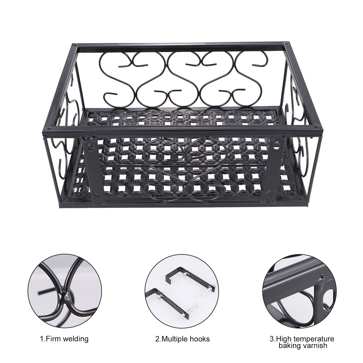 FRCOLOR Wall Mounted Storage Rack for Flower Pots with Durable Iron ...