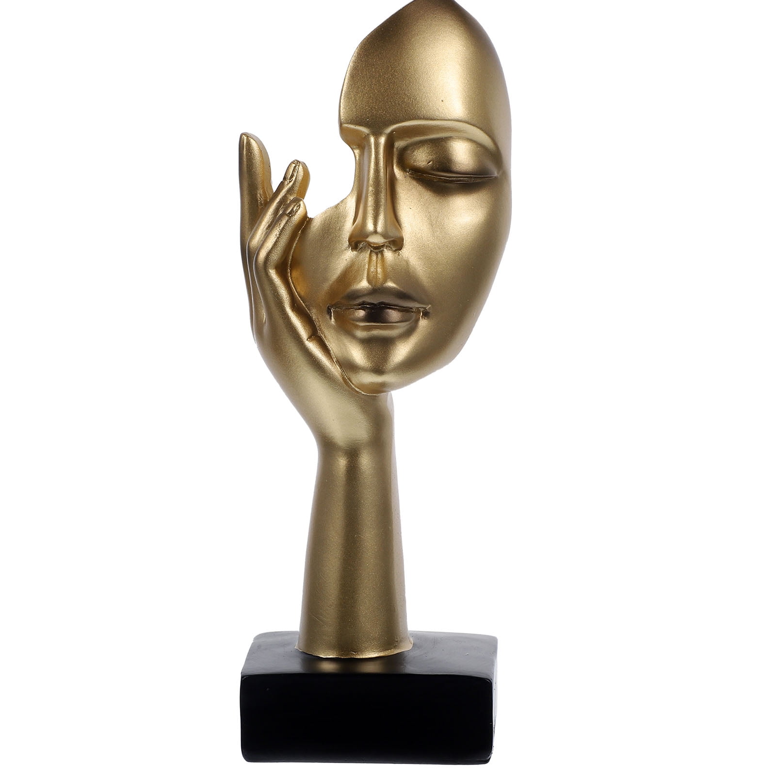 FRCOLOR Woman Face Statue Decor Abstract Art Sculpture Resin Face