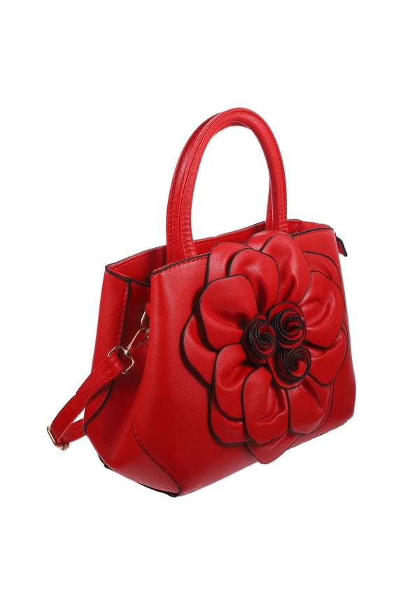 FRCOLOR Women's Tote Handbag Chinese Vintage Shoulder Bag Flower Design (Red) Random Style