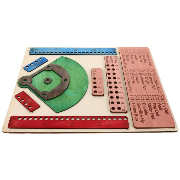 FRCOLOR Wood Baseball Game Board with Assorted Color for Home Use Portable and Engaging Design 7.5 x 12.3 Inches