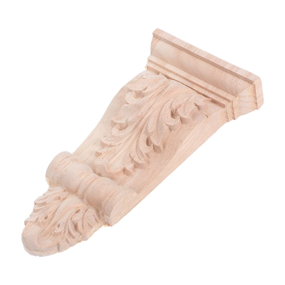 FRCOLOR Wood Carving Applique Solid Wood Carving Antique Flower Board Greek Columns Pillar Decorative Columns For Home Wood Carven Flower Wall
