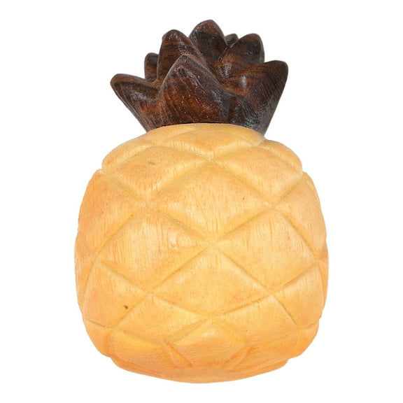 FRCOLOR Wood Fruit Ornament Miniature Pineapple Desktop Decoration For Home Office Tabletop Centerpiece And Photography Prop
