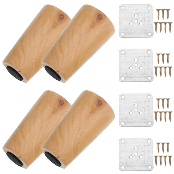 LABSERRON Furniture Leg Solid Wood Assorted Color 4Pcs 3.9In Tall