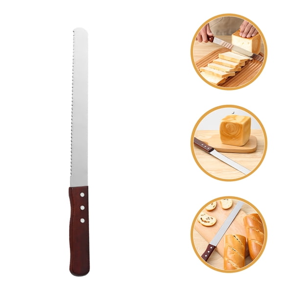 KAKOWELY Wooden Bread Slicer Cutter Brown 1 Piece for Baking and Kitchen Use Easy Bread Cutting Tool