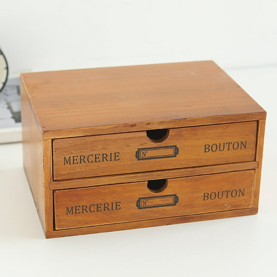HAKIDZEL Retro Wooden Storage Box 1Set 9.6X6.9X5.1In For Home And Office Use By Adults