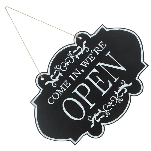 TAILTOSS Coffee Shop Open Closed Sign Black Wood 1Pcs 11.8X7.5X0.2In