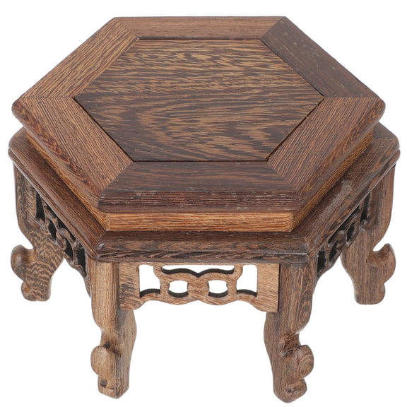 FRCOLOR Wooden Flower Pot Stand Tea Pot Pedestal Flowerpot Base Platform Flower Pot Base