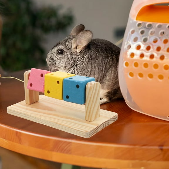 FRCOLOR Wooden Hamster Toys Rabbit Toys Bite Resistant Guinea Pigs Toys For Chinchillas Hamsters Small Animals Playing Teeth Grinding Indoor