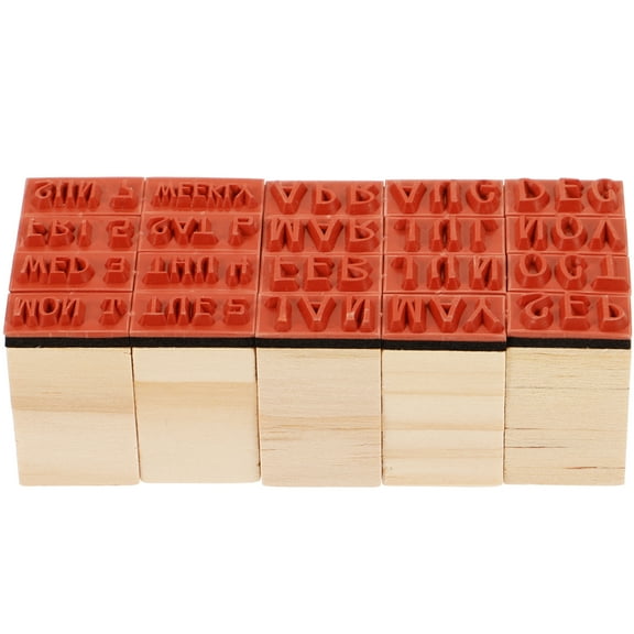 FRCOLOR Wooden Month Stamp Journaling Stamper Foam Stamps Scrapbook Scrapbooking Alphabet Student