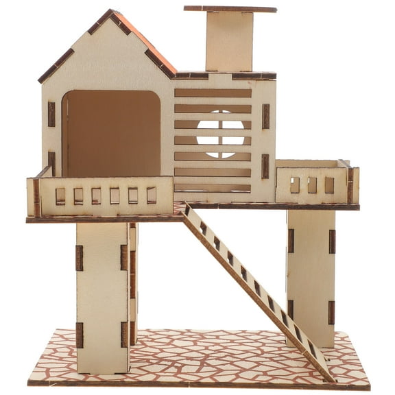 FRCOLOR Wooden Small Animals Hideout Hamster Hiding Hut Wood Hamster House Hideout Hideaway