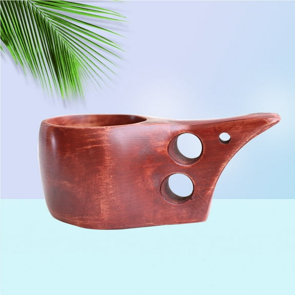 LABSERRON Cube Sugar Pot Brown Wood 1Pack 5x8.5x12.5in