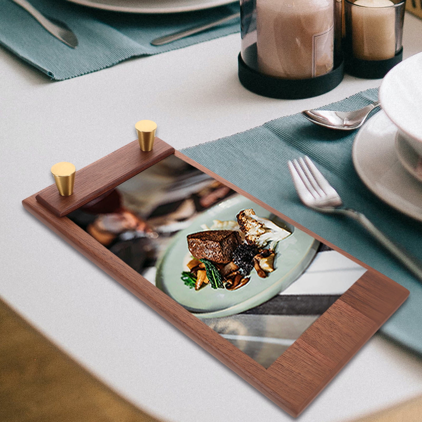 FRCOLOR Wooden Tabletop Menu Holder Rustic Wood Message Board Menu ...