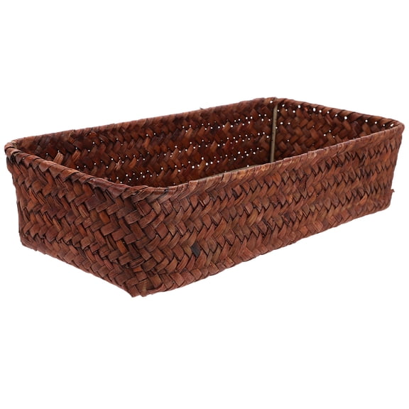 FRCOLOR Woven Basket Multifunction Organizer Cutlery Storage Basket Woven Spice Jar Basket