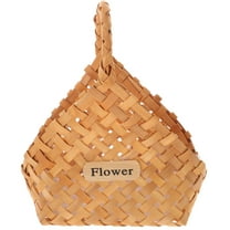 FRCOLOR Woven Basket Wedding Flower Girl Basket Rattan Flower Bride Basket for Wedding Bridal Ceremony Party Decoration,7.48"X4.72"X11.02"