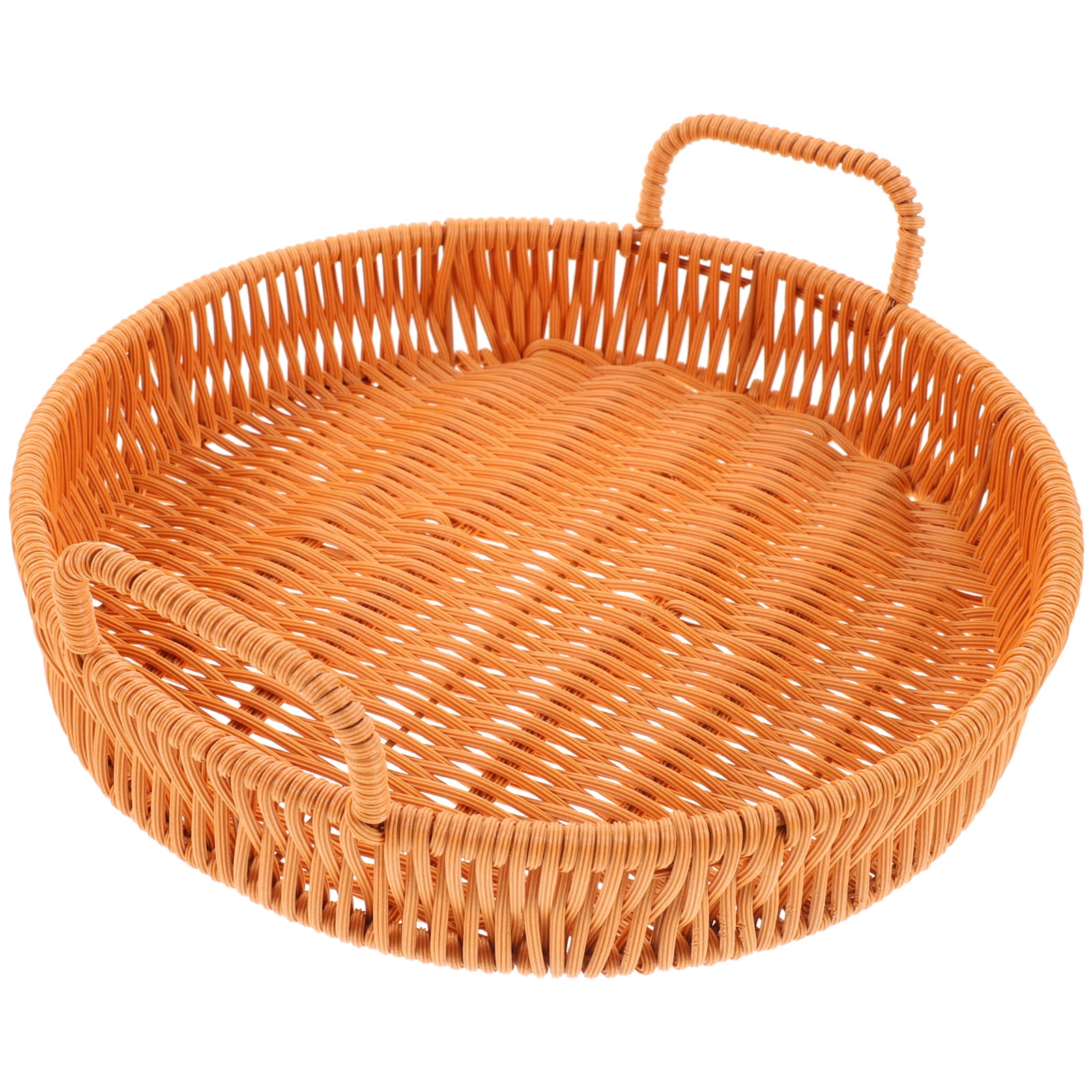 FRCOLOR Woven Bread Basket Round Imitation Rattan Fruit Basket Tabletop