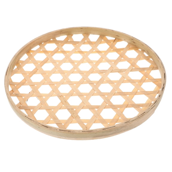 FRCOLOR Woven Storage Basket Mesh Bamboo Sieve 30X30X1.5CM