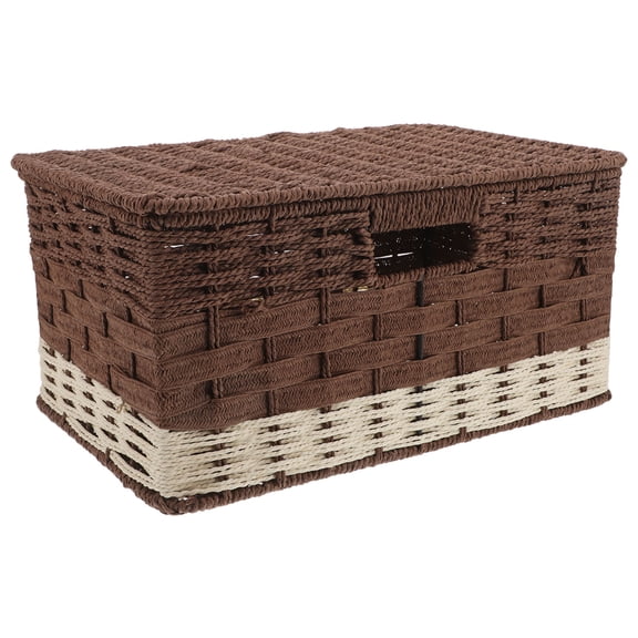 LABSERRON Spacious Interior Lidded Storage Basket Iron 1Set 13.5x8.9x6.7In