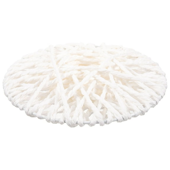 WASHWEPE Woven Plate Wall Decor Metal Cotton Rope For Living Room Bedroom 1Pack 11.8x11.8x2in