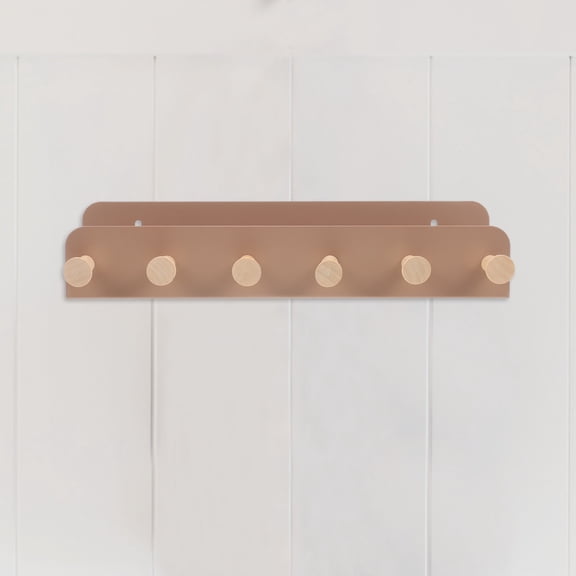 LABSERRON Iron Storage Rack with Hooks Light Coffee 1Pack