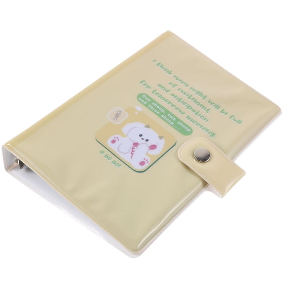 WASHWEPE Binder Cover Cream Yellow Plastic 1Set 7.4x4.9x1.2In