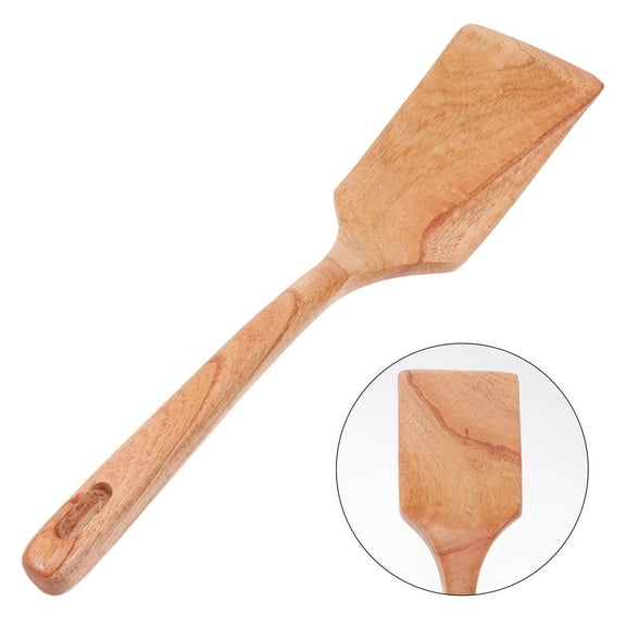 LABSERRON 1Pc Yellow Wooden Cooking ula Non Stick Kitchen Shovel Long Handle Home Kitchen Supply