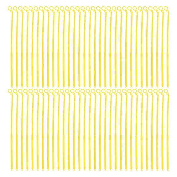 FRCOLOR Yellow Plastic LED Lantern Sticks for DIY Use Perfect for Kids Parties and Festivals 100 Pcs