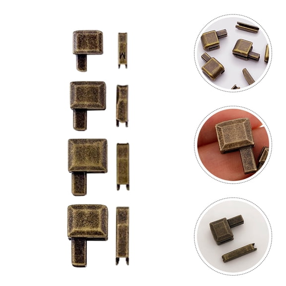 FRCOLOR Zipper Repair Kit with 16 Sets Small Zipper Stops for Clothing Made of Durable Zinc Alloy Coffee