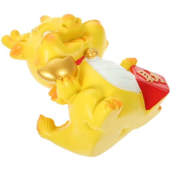 FRCOLOR Zodiac Dragon Piggy Bank Year of Dragon Resin Piggy Bank Dragon Statue Decor New Year Gift