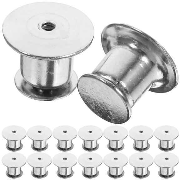 FRCOLOR backs 20pcs Pin Backs Metal Locking Pin Backs Tool Required Keepers Locking Clasp for Bags Hats and Craft Making ( White Nickel ),0.39"X0.39"X0.24"